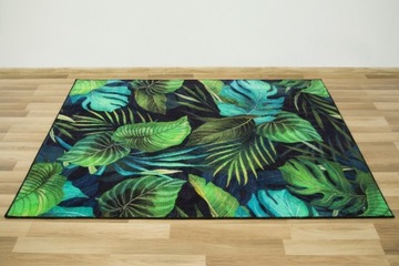 WYKŁADZINA DYWANOWA ZIELONA MONSTERA PALMY szer. 4m CIEMNA BUTELKOWA ZIELEŃ