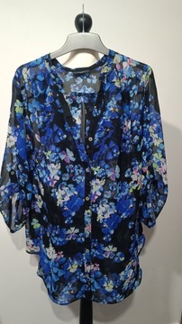 Kolorowa koszula mgiełka w kwiatki Wallis XL