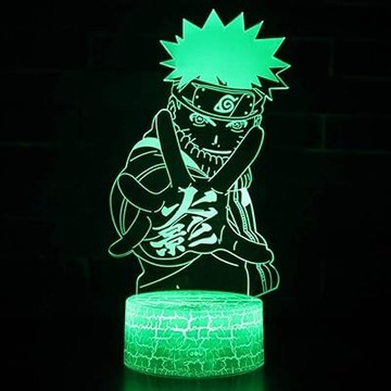 LAMPKA NOCNA 3D LED USB NARUTO KAKASHI HATAKE ANIME LAMPA 16 KOLORÓW PILOT