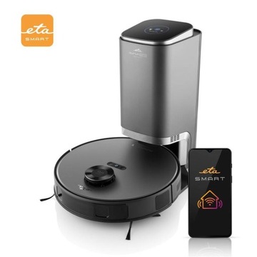 Автоматический пылесос ETA Aurum PRO, серый, лазерная навигация со шваброй