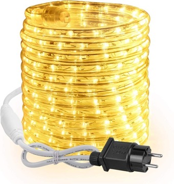 PIĘKNY JASNY WĄŻ ŚWIETLNY Z BROKATEM LED LAMPKI OZDOBNE CHOINKOWE 3,6M ZEW.