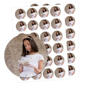 Наклейки для причастия, именные наклейки для причастия с фотографией торта с благодарностью.