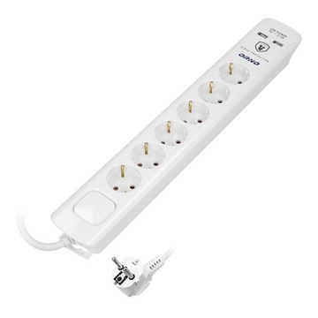Listwa Przeciwprzepięciowa Przedłużacz 3m 6 Gniazd Ładowarka 2xUSB Orno