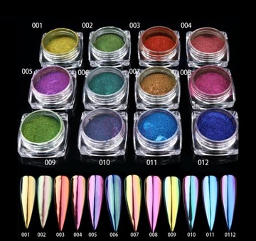 KAMELEON MIRROR AURORA PYŁEK DO PAZNOKCI 01