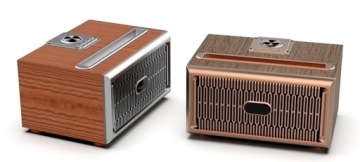 Мини-колонка Bluetooth с ретро-дизайном и FM-радио W06 светло-коричневого цвета