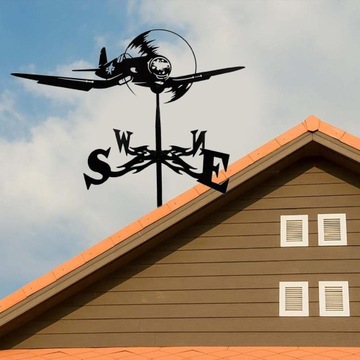 Металлические изделия 29,5-дюймовый роскошный флюгер с черным орнаментом, хороший самолет