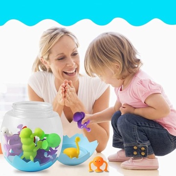 ИГРУШКА МОНТЕССОРИ С ПРИСОСКОЙ, ХРАНЕНИЕ ЯИЦ ДИНОЗАВРОВ, ДЛЯ ВАННЫ