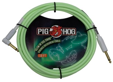Kabel Jack 6,3 mm - Pig Hog PCH10GLOR Glow in the dark Łamany