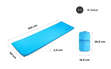 Самонадувающийся туристический матрас 180 х 50 см толщиной 2,5 см AIR PAD