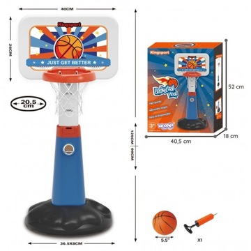 Баскетбольный мяч с регулируемой высотой 99-125 см, в комплекте с мячом и насосом WOOPIE.