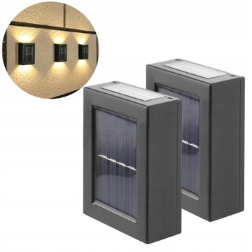 2Szt Solarna lampa kinkiet ogród zewnętrzna IP65