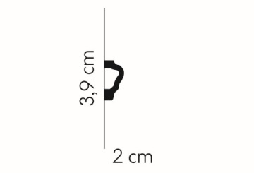БЕЛАЯ ГЛАДКАЯ Настенная планка 39x20 MD255 2M