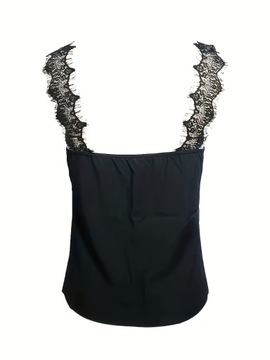 МОДНАЯ ЖЕНСКАЯ БЛУЗКА, КРУЖЕВНОЙ ВЕРХ НА СТРЯПКАХ