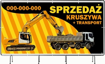 BANER REKLAMOWY 100x50cm projekt gratis SPRZEDAŻ KRUSZYWA TRANSPORT