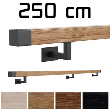 Poręcz ścienna drewniana dębowa dąb kolor 250cm