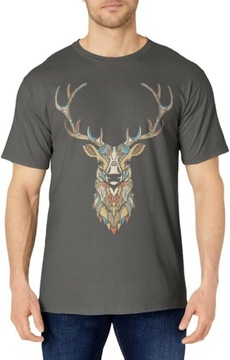 Elk Head / Face Artistic Illustration Graphic T-Shirt