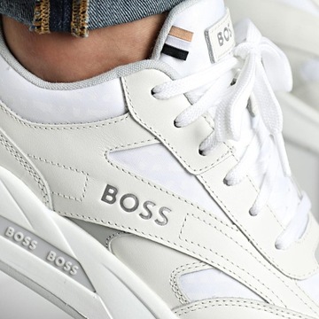 Buty męskie sportowe HUGO BOSS białe trampki sneakersy r. 43 28,5cm