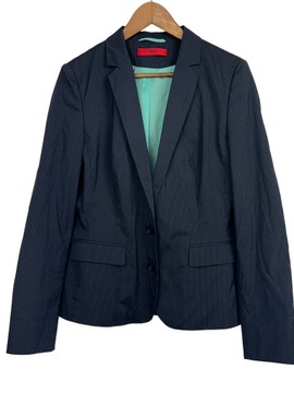 HUGO BOSS Granatowy BLAZER W PRĄŻEK-L
