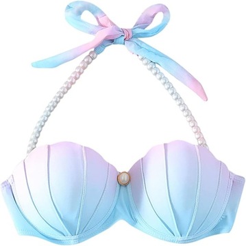 Pasek muszla góra bikini gradientowe topy kąpielowe Push Up kostium