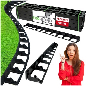 OBRZEŻE TRAWNIKOWE OGRODOWE palisada krawężnik EKO-BORD 45mm 12szt + KOTWY