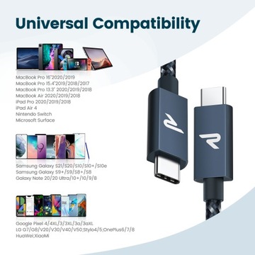 USB Type C – USB Type C Кабель Rampow, 2 м