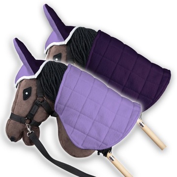 DERKA DWUSTRONNA NAUSZNIKI SKIPPI DLA KONIA HOBBY HORSE FIOLETOWA ODCIENIE