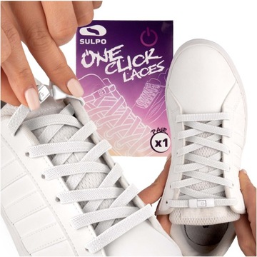 Sznurówki bez wiązania butów elastyczne białe sznurowadła z białą zapinką