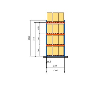 Regał paletowy Regały paletowe 5,5m12msc x1T NOWY