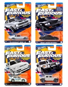 HOT WHEELS FAST AND FURIOUS HW DECADES OF FAST 2-5 zestaw 4 autek