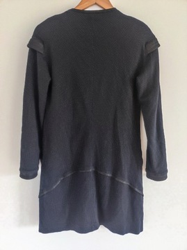 38 BEATE HEYMANN bluza czerń glam skóra rock minimalizm zip designerska