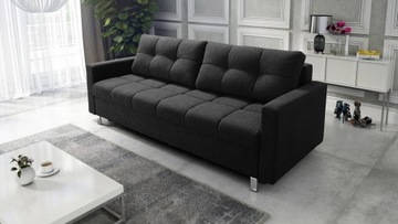 Sofa z funkcją spania BILBAO z pojemnikiem czarna