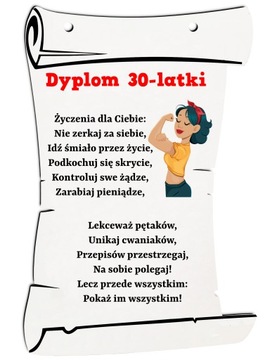 Dyplom na prezent na 30 Urodziny 30-tka