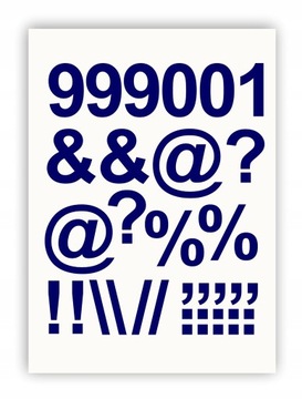 Темно-синий алфавит и цифры 100мм, самоклеющиеся