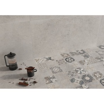 ГОСТИНАЯ ПЛИТКА GRES VITORIA серая пэчворк 60x60