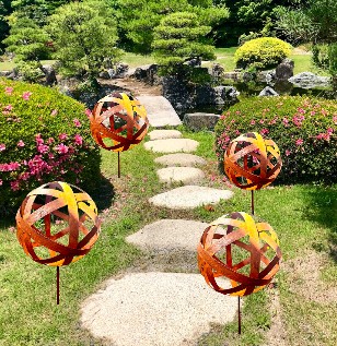 Деревенский польский декоративный шар 20 см, стержень, садовый горшок, украшение для террасы, 2 шт.