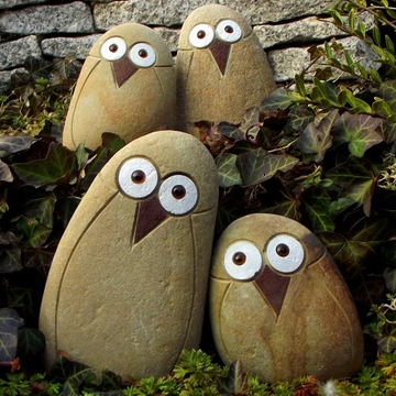 совы садовые украшения набор каменных фигурок из 4 шт.