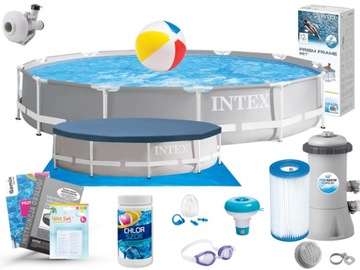 Basen Ogrodowy Intex Stelażowy 366x76 z Pompą 26712 15w1 + HYDRO AREATION