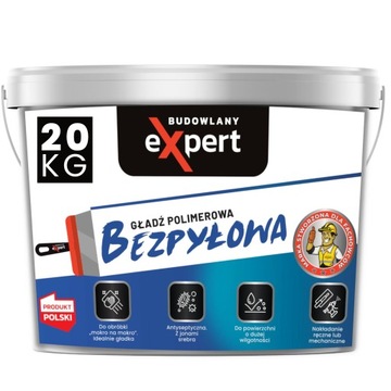 BEZPYŁOWA gotowa gładź masa szpachlowa Biała AKRYLOWA POLIMEROWA FINISH