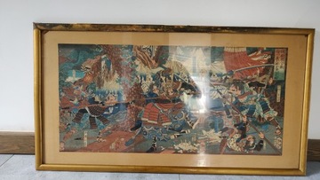 Tryptyk Sarushima no dairi kassen no zu - Bitwa o Małpią Wyspą 1848r