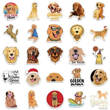 NAKLEJKI PIESKI LABRADOR RETRIEVER WLEPY MIX 50szt