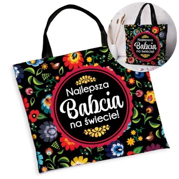 PREZENT NA DZIEŃ BABCI PREZENT DLA BABCI TORBA NA ZAKUPY TORBA UPOMINEK