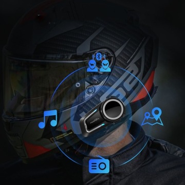 Fodsports FX7 MESH SYSTEM INTERCOM DLA 10 MOTOCYKLISTÓW DUAL CORE BT5.4+FM