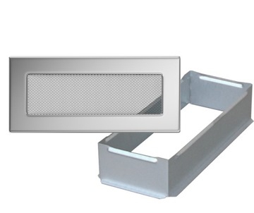 ZESTAW KRATKA KOMINKOWA 11X24 + KIESZEŃ NIKLOWANA srebrna glamour