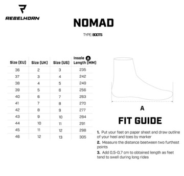 Buty motocyklowe skórzane Rebelhorn NOMAD dark grey 38