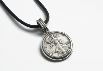 ZE SREBRA BOGINI WOLNOŚCI ORYGINALNA PÓŁDOLARÓWKA