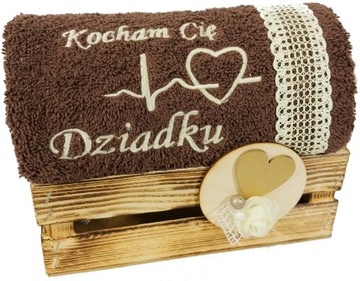 PREZENT DZIEN BABCI DZIADKA GRUBY RECZNIK 70x140cm