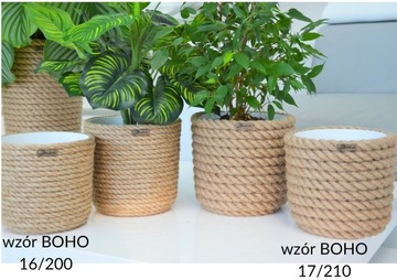 Декоративный вазон-корзина из джутовой веревки ETNO BOHO 14