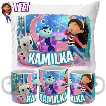 НАБОР КРУЖКА + ПОДУШКИ GABI'S CAT HOUSE + ИМЯ
