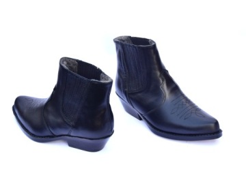 МУЖСКИЕ КОЖАНЫЕ КОВБОЙСКИЕ БОТИНКИ С УТЕПЛЕННЫМИ КОЖЕЙ KGM