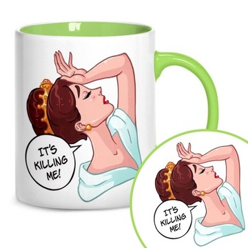 Kubek Ceramiczny Zielone Na Prezent ZABAWNE WZORY